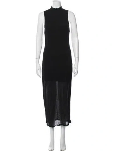 Pre-owned Frame Mock Neck Long Dress In Blue