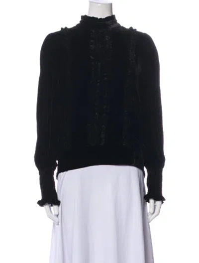 Pre-owned Frame Mock Neck Long Sleeve Sweatshirt In Black