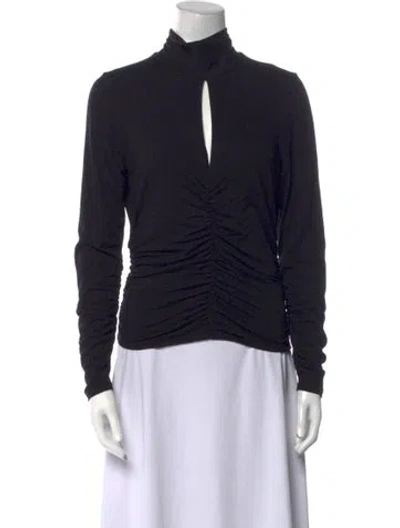 Pre-owned Frame Mock Neck Long Sleeve Sweatshirt In Black
