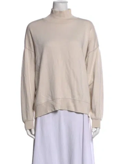Pre-owned Frame Mock Neck Long Sleeve Sweatshirt In Neutrals