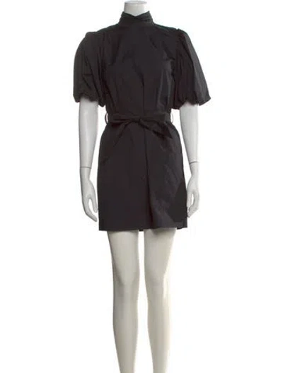 Pre-owned Frame Mock Neck Mini Dress In Black