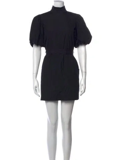 Pre-owned Frame Mock Neck Mini Dress In Black