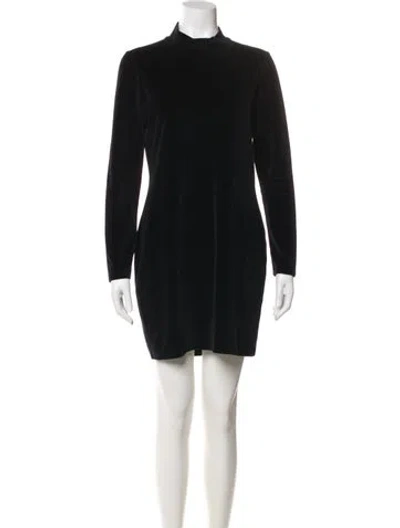 Pre-owned Frame Mock Neck Mini Dress In Blue