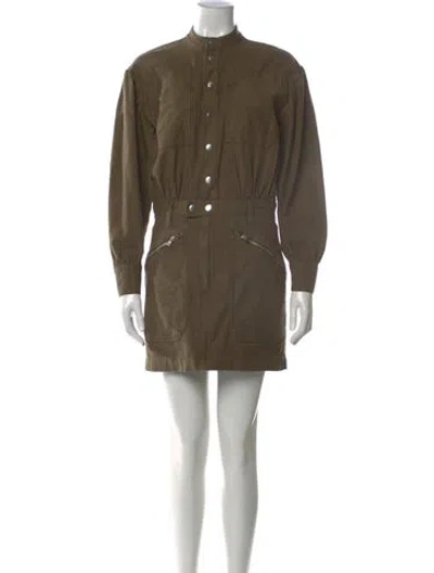 Pre-owned Frame Mock Neck Mini Dress In Brown