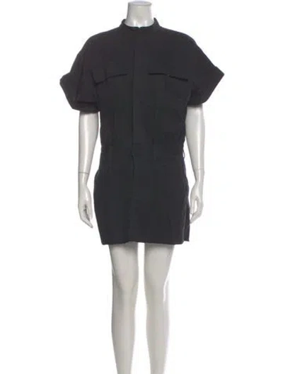 Pre-owned Frame Mock Neck Mini Dress In Gray