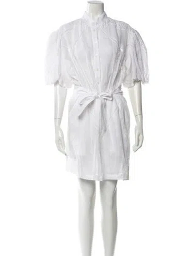 Pre-owned Frame Mock Neck Mini Dress In Neutral