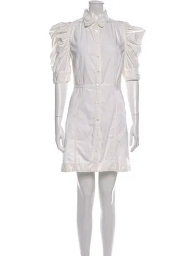 Pre-owned Frame Mock Neck Mini Dress In Neutral