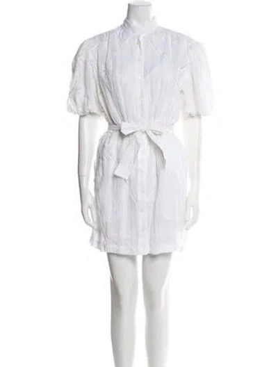 Pre-owned Frame Mock Neck Mini Dress W/ Tags In White