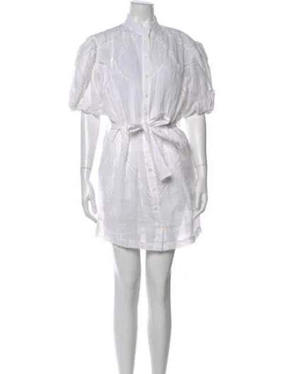 Pre-owned Frame Mock Neck Mini Dress W/ Tags In White