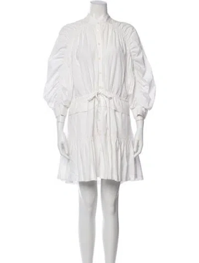 Pre-owned Frame Mock Neck Mini Dress In White