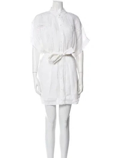 Pre-owned Frame Mock Neck Mini Dress In White