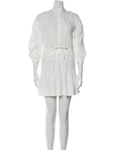 Pre-owned Frame Mock Neck Mini Dress In White