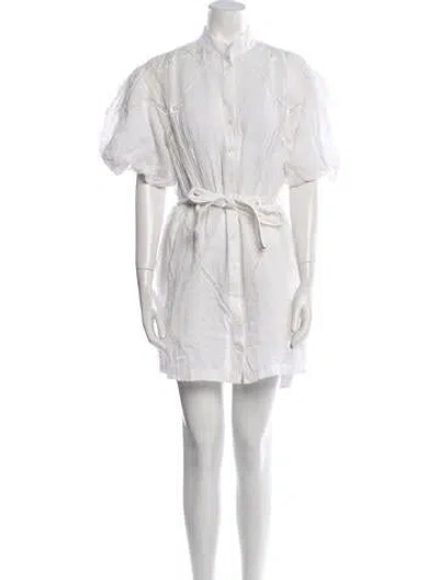 Pre-owned Frame Mock Neck Mini Dress In White