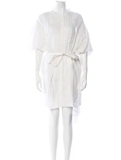 Pre-owned Frame Mock Neck Mini Dress In White