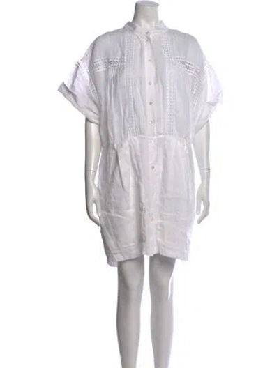 Pre-owned Frame Mock Neck Mini Dress In White