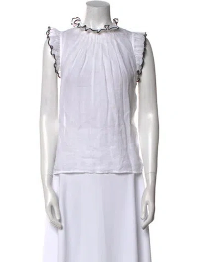 Pre-owned Frame Mock Neck Short Sleeve Top