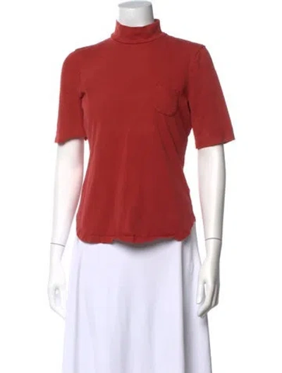 Pre-owned Frame Mock Neck Short Sleeve T-shirt In Orange