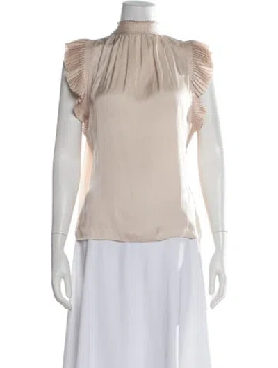 Pre-owned Frame Mock Neck Sleeveless Blouse In Pink