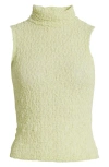 Frame Mock Neck Lace Tank In Mint Green