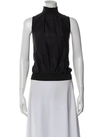 Pre-owned Frame Mock Neck Sleeveless Top In Gray
