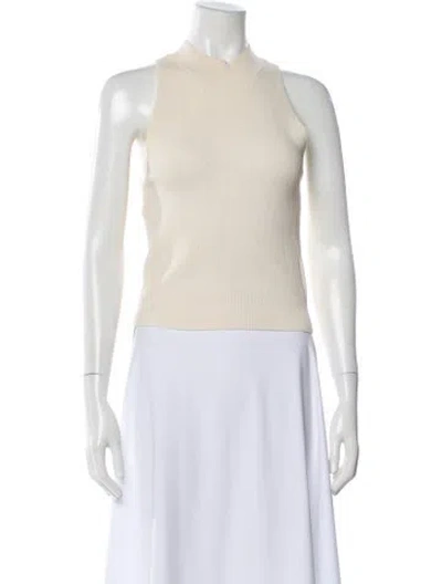 Pre-owned Frame Mock Neck Sleeveless Top In Neutral