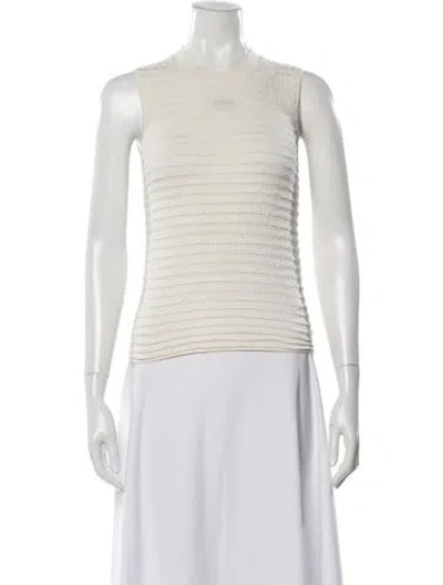 Pre-owned Frame Mock Neck Sleeveless Top In Neutral