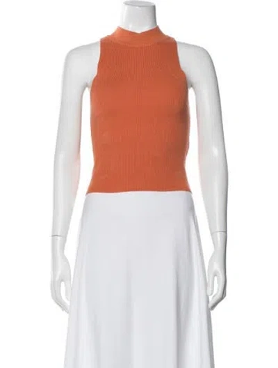 Pre-owned Frame Mock Neck Sleeveless Top In Orange