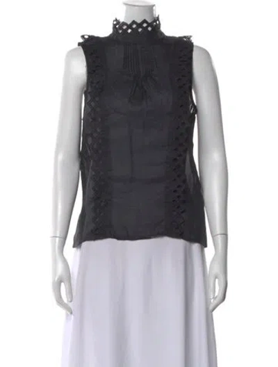 Pre-owned Frame Mock Neck Sleeveless Top W/ Tags In Black