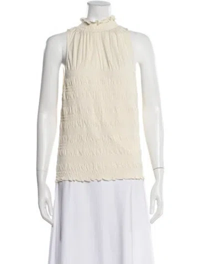 Pre-owned Frame Mock Neck Sleeveless Top W/ Tags In Neutral