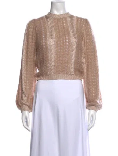 Pre-owned Frame Mock Neck Sweater In Brown