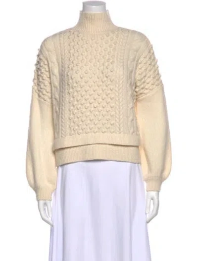 Pre-owned Frame Mock Neck Sweater In Neutral