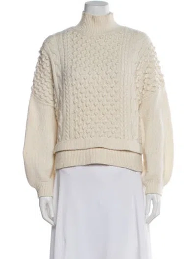 Pre-owned Frame Mock Neck Sweater In Neutral