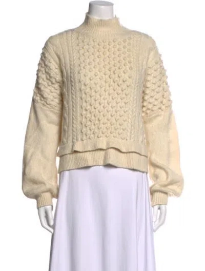 Pre-owned Frame Mock Neck Sweater In Neutrals