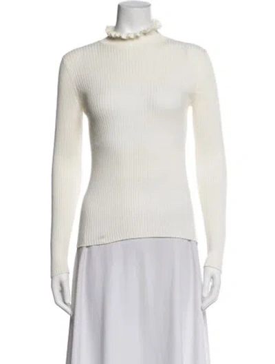 Pre-owned Frame Mock Neck Sweater In Neutrals