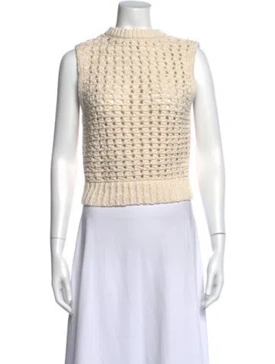 Pre-owned Frame Mock Neck Sweater In White