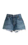 Frame The Hang Short Woman Denim Shorts Blue Size 31 Recycled Cotton In Blue