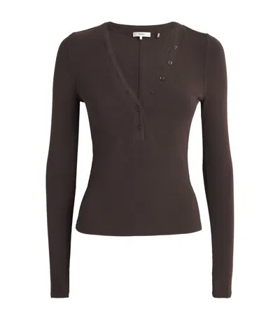 FRAME MODAL RIBBED HENLEY T-SHIRT