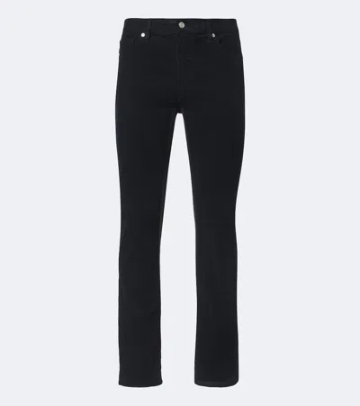 Frame Modern Cotton Corduroy Straight Pants In Black