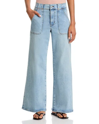 Frame Modern Pocket High Rise Jeans In Tribute In Blue