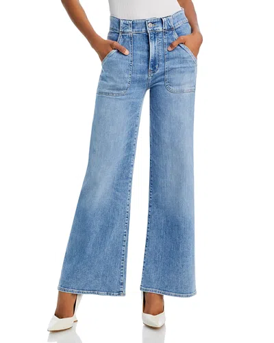 FRAME MODERN POCKET HIGH RISE WIDE LEG JEANS IN CARPENTER