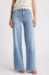 Frame The Lax Frayed High Waist Flare Jeans In Carpenter