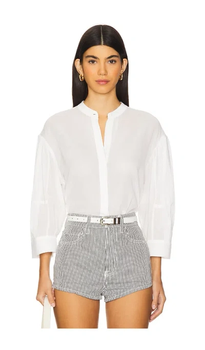Frame Modern Puff Sleeve Shirt In White