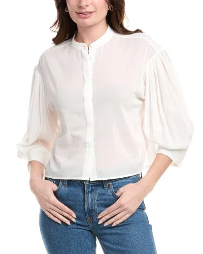 Frame Modern Puff Sleeve Top In White