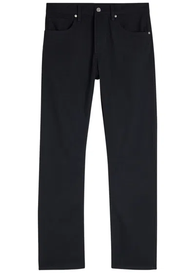 Frame Modern Slim Straight-leg Woven Trousers In Black