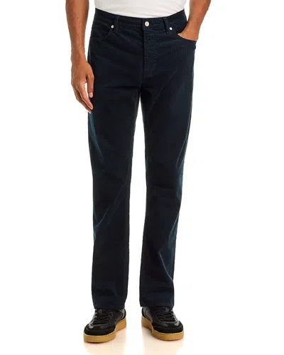 Frame Modern Straight Corduroy 32.5 Pants In Dark Navy In Black