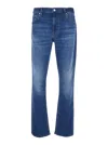 Frame Logo Patch Straight-leg Jeans In Blue