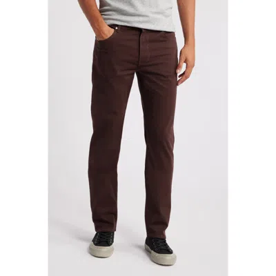 Frame Modern Straight Leg Five-pocket Twill Pants In Dark Burgundy