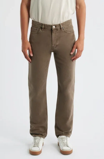 Frame The Straight Cotton-canvas Jeans In Brown