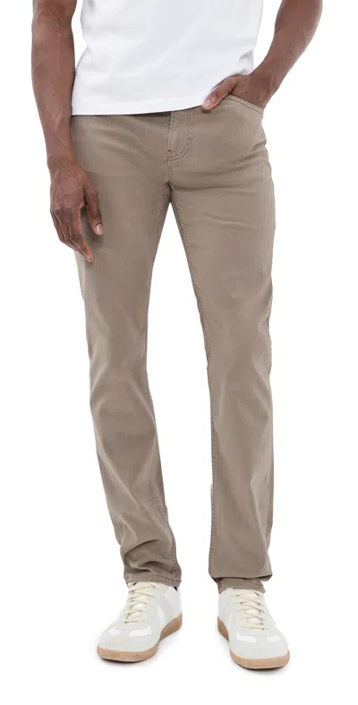 Frame Modern Straight Twill Jeans Stone Grey In Brown