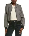 Frame Modern Wool-blend Bomber Jacket In Gray